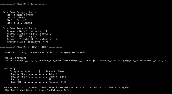 ahradwani.com python code SQL join functions commands