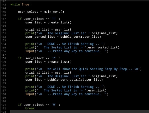 python code bubble sorting algorithm project by Ali Radwani doha qatar