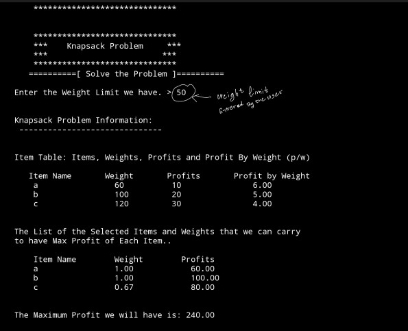 ali radwani python project Knapsack Problem Algorithm