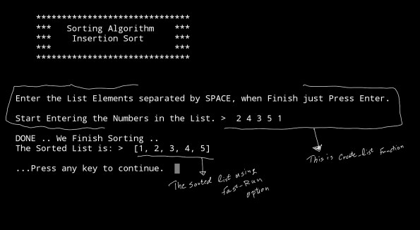 ali radwani ahradwani.com python code project sorting algorithm insertion sort